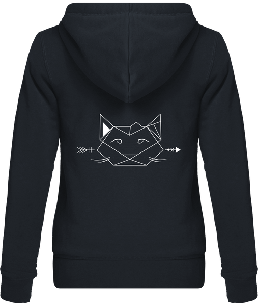 Sweat zippé à capuche "Chat"
