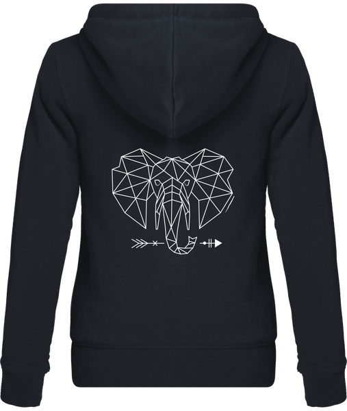 Sweat zippé à capuche "Eléphant"