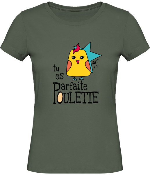 T-shirt Femme "Parfaite poulette" col rond